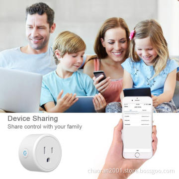 tuya 2020 Hot Sale FCC Alexa Wifi Smart Plug 10A 240V US Standard Work With Amazon Alexa Google Home Smart Power Outlet Plug